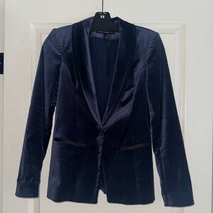 White House Black Market Velvet Midnight Blue Blazer